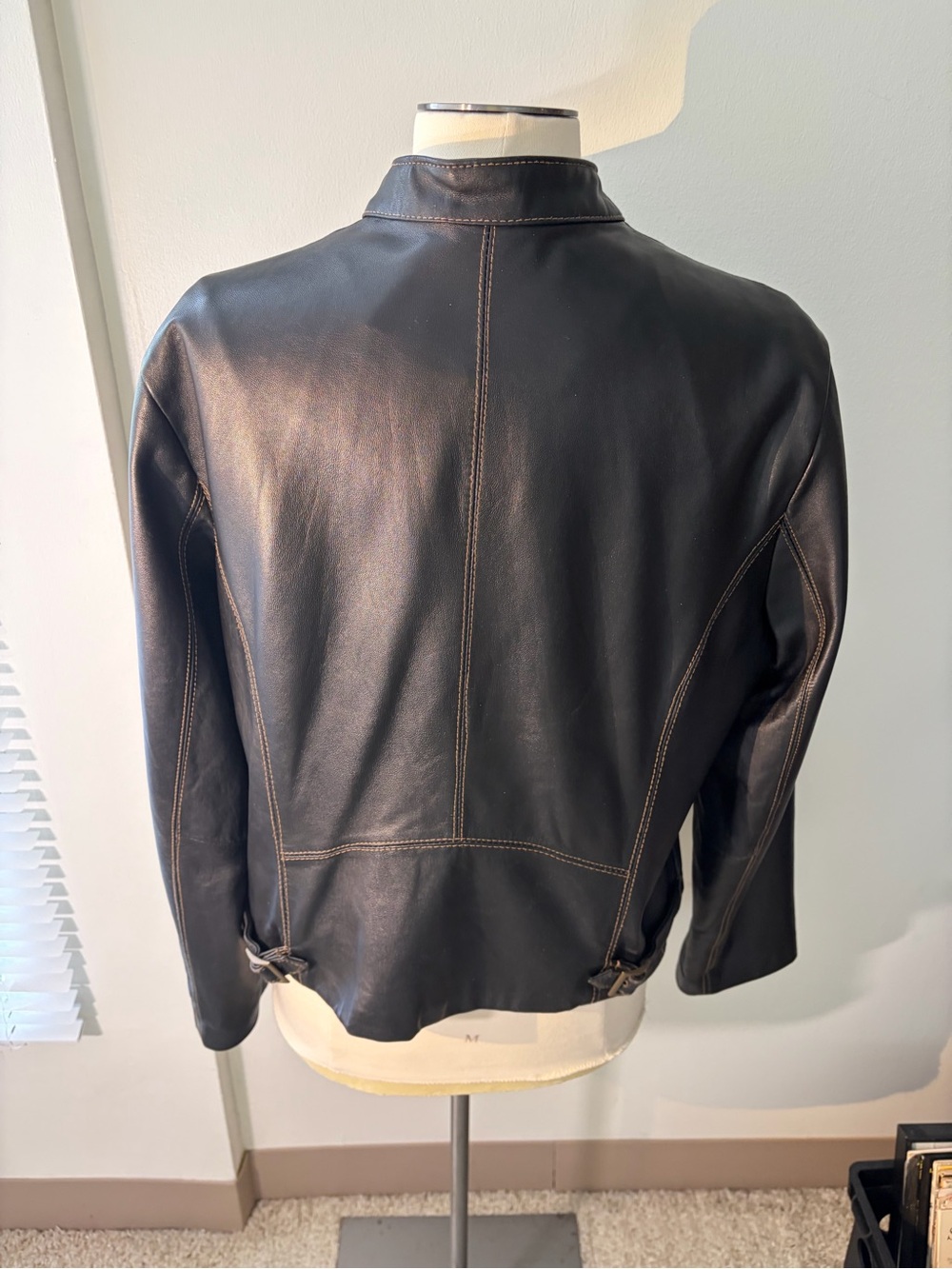 Wilsons Leather Sleek Scuba Jacket Light Black Women Size XL Mandarin Collar - Picture 2 of 9